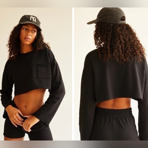 Free People Tops - Free People Movement Sunny Cropped Sweatshirt Top Sz XS Loungewear Comfort EUC